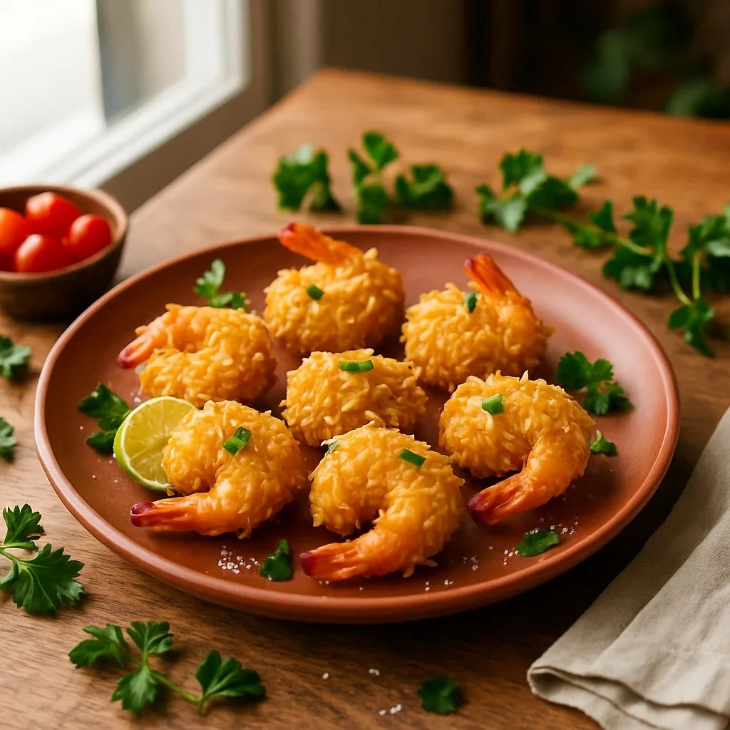 Pohane kozice s korijenom kasave (Camarão empanado com mandioca: receita e)