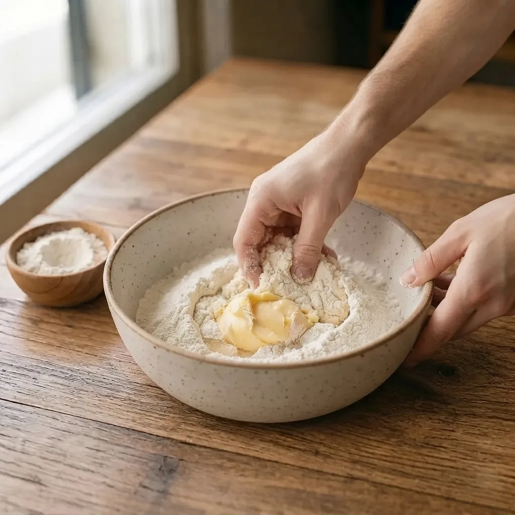 Work the mixture by hand until you achieve a uniform dough that no longer sticks to your fingers