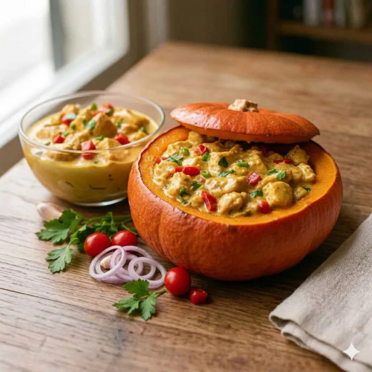 Pollo en Calabaza (Frango na Moranga)