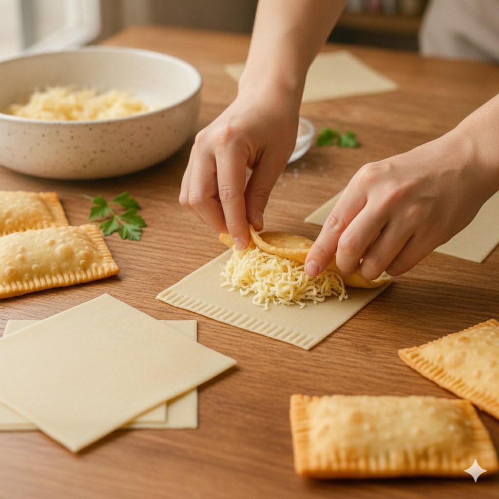Kun kokoat pasteijoita, varmista, että suljet reunat huolellisesti, jotta täyte ei pursua ulos paistamisen aikana.