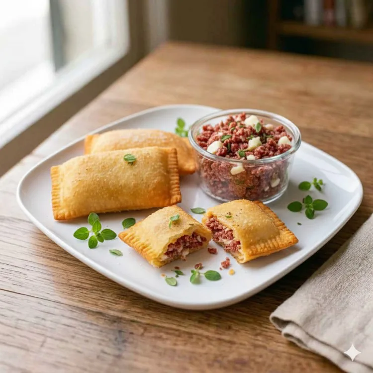 Fyld af calabresa-pølse og ost til pastéis