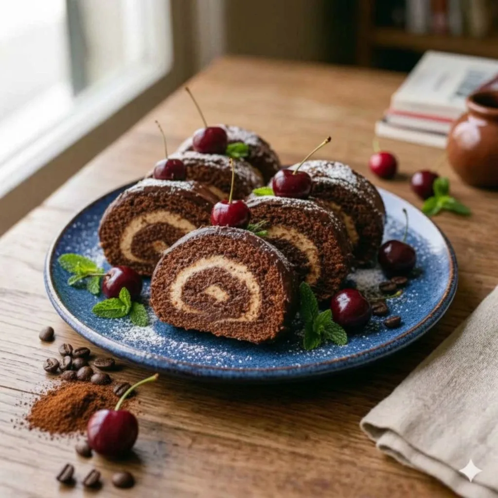 Rocambole de café fácil e delicioso