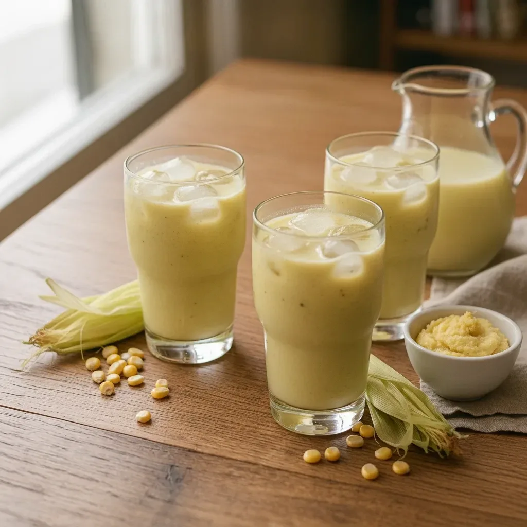 Omi àgbàdo: ohun mímu onídùn tí ó lè rẹ̀rẹ̀ (Suco de milho verde)